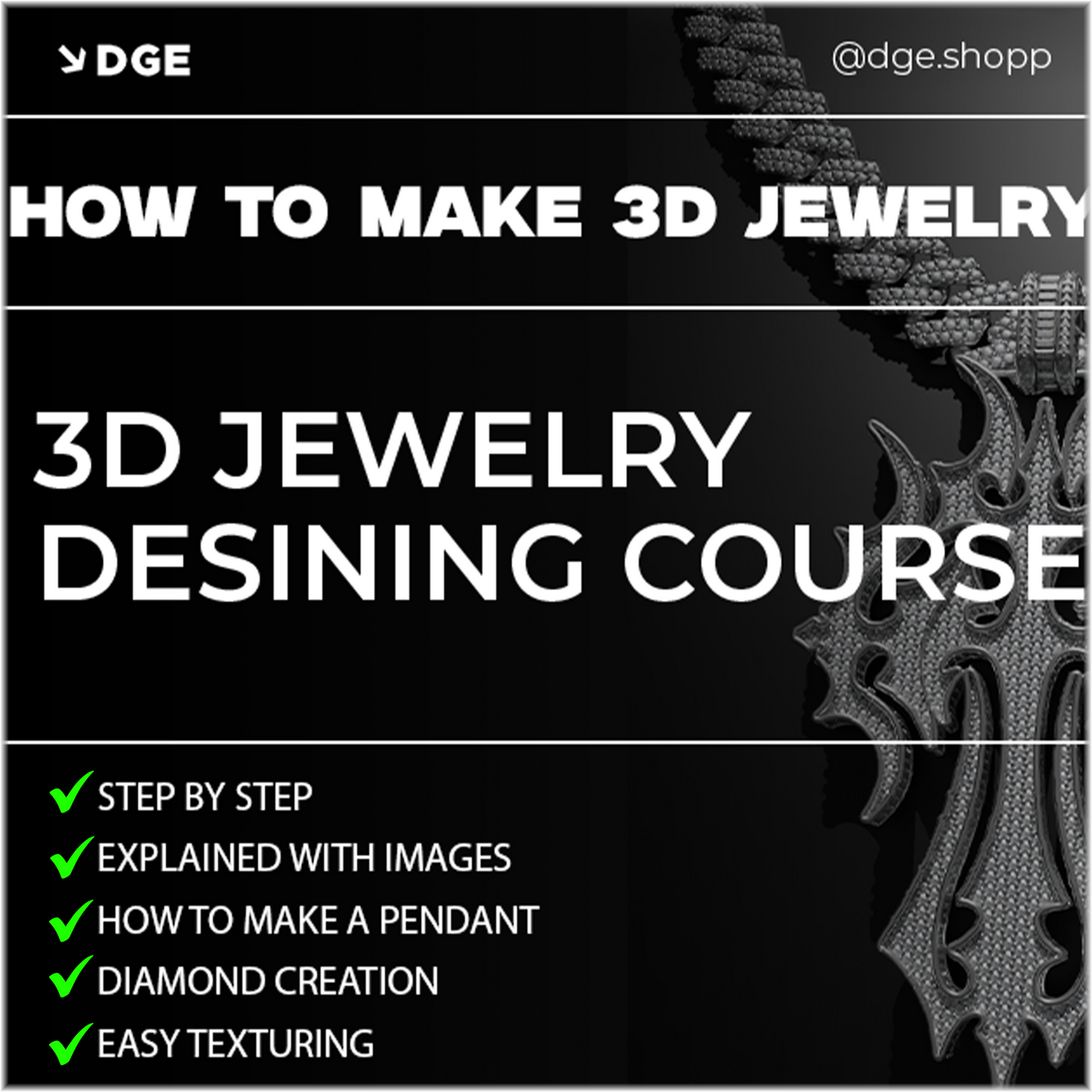 Jewelry Design: 3D Free step by step Guide Standard Pack