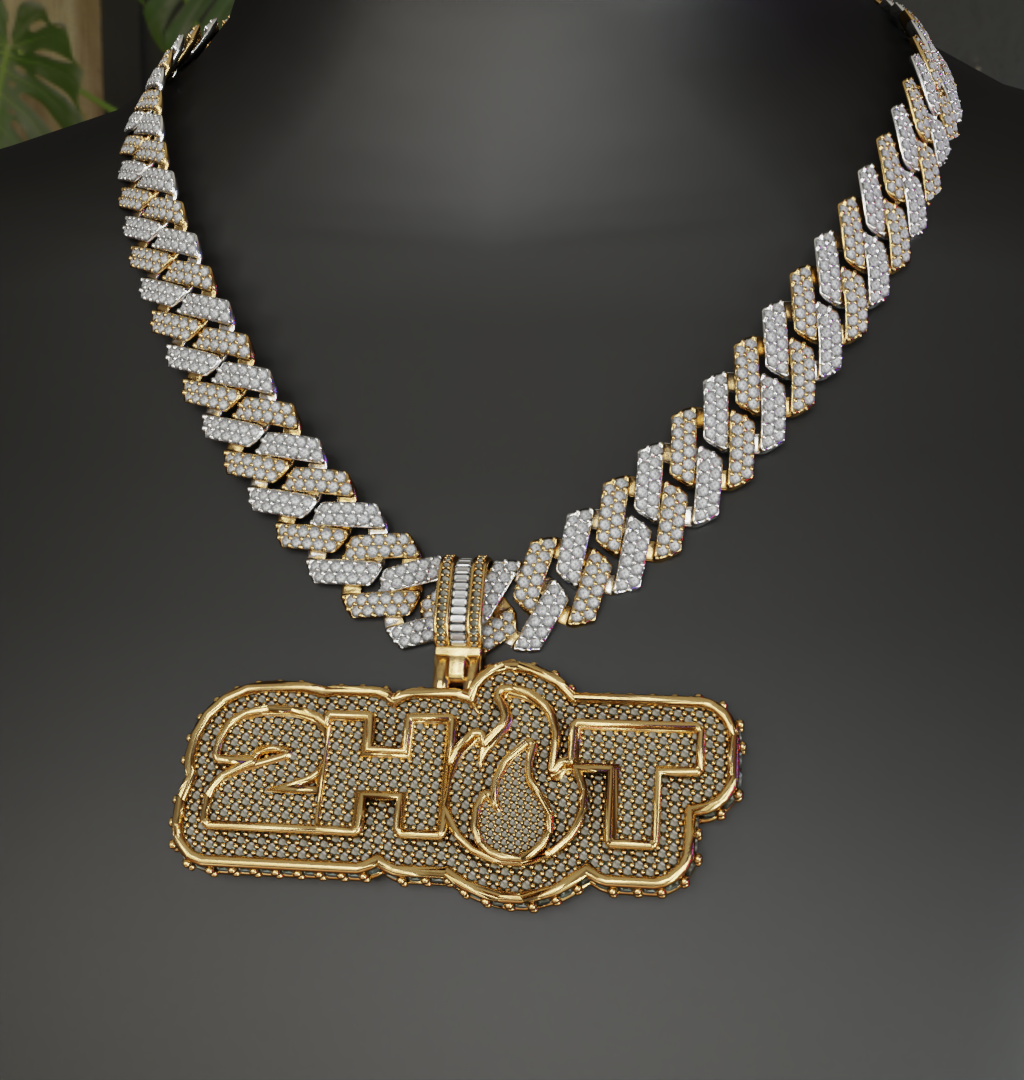 3D Iced out Pendant #2