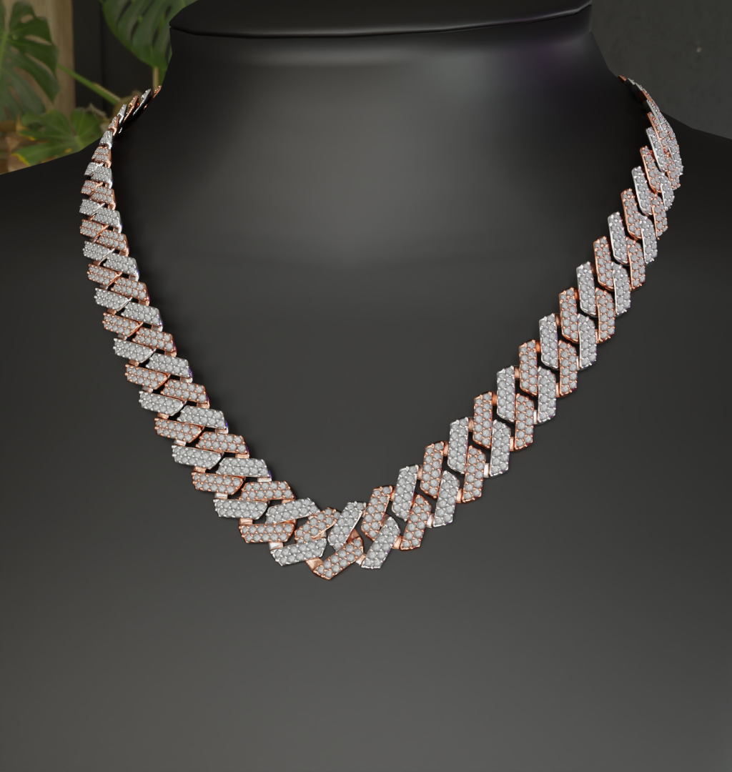 3D Moissanite Cuban Link Chain