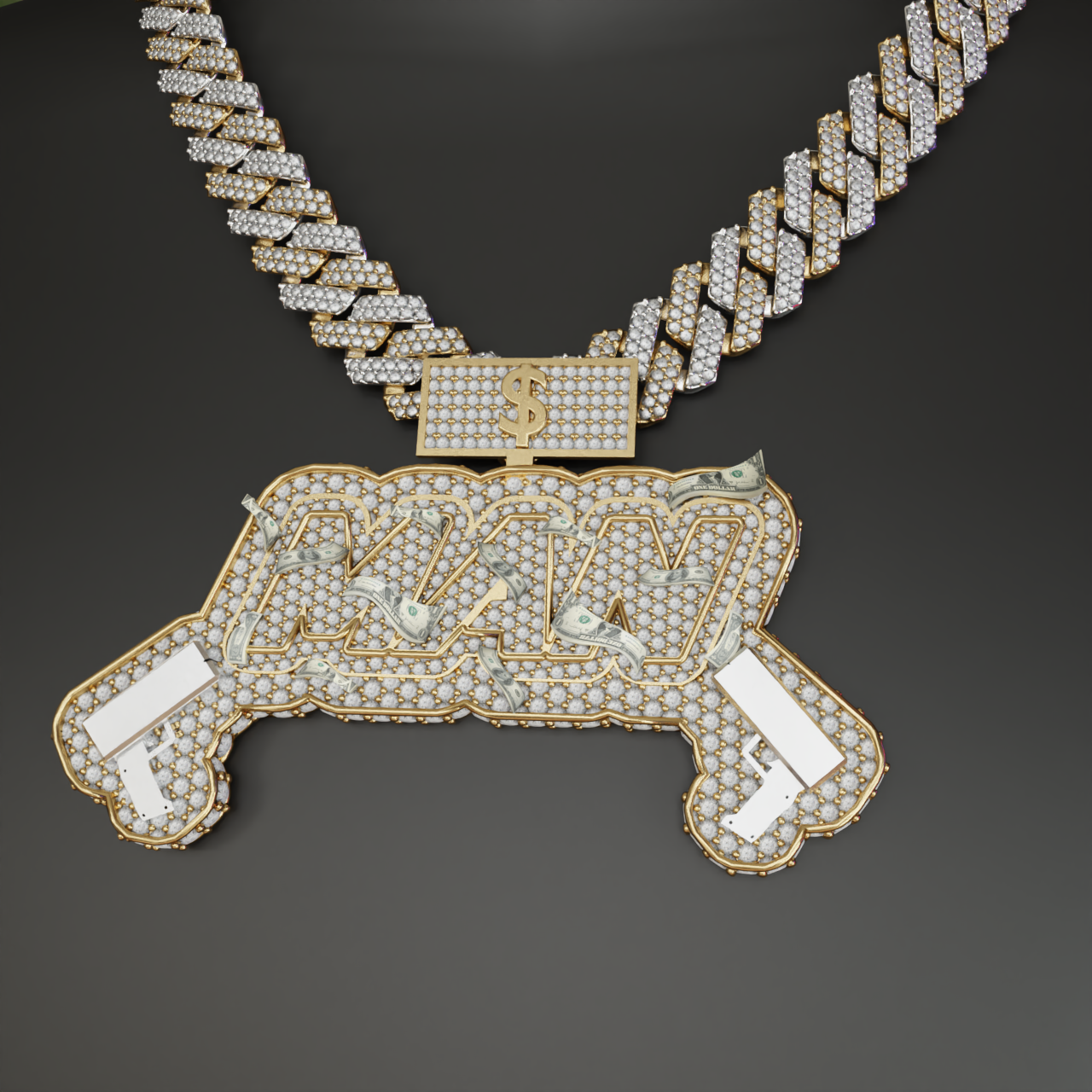 3D Iced out pendant #5