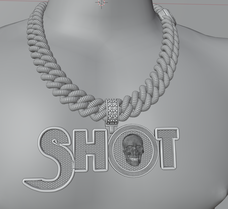 3D Iced out Pendant & Chain #7