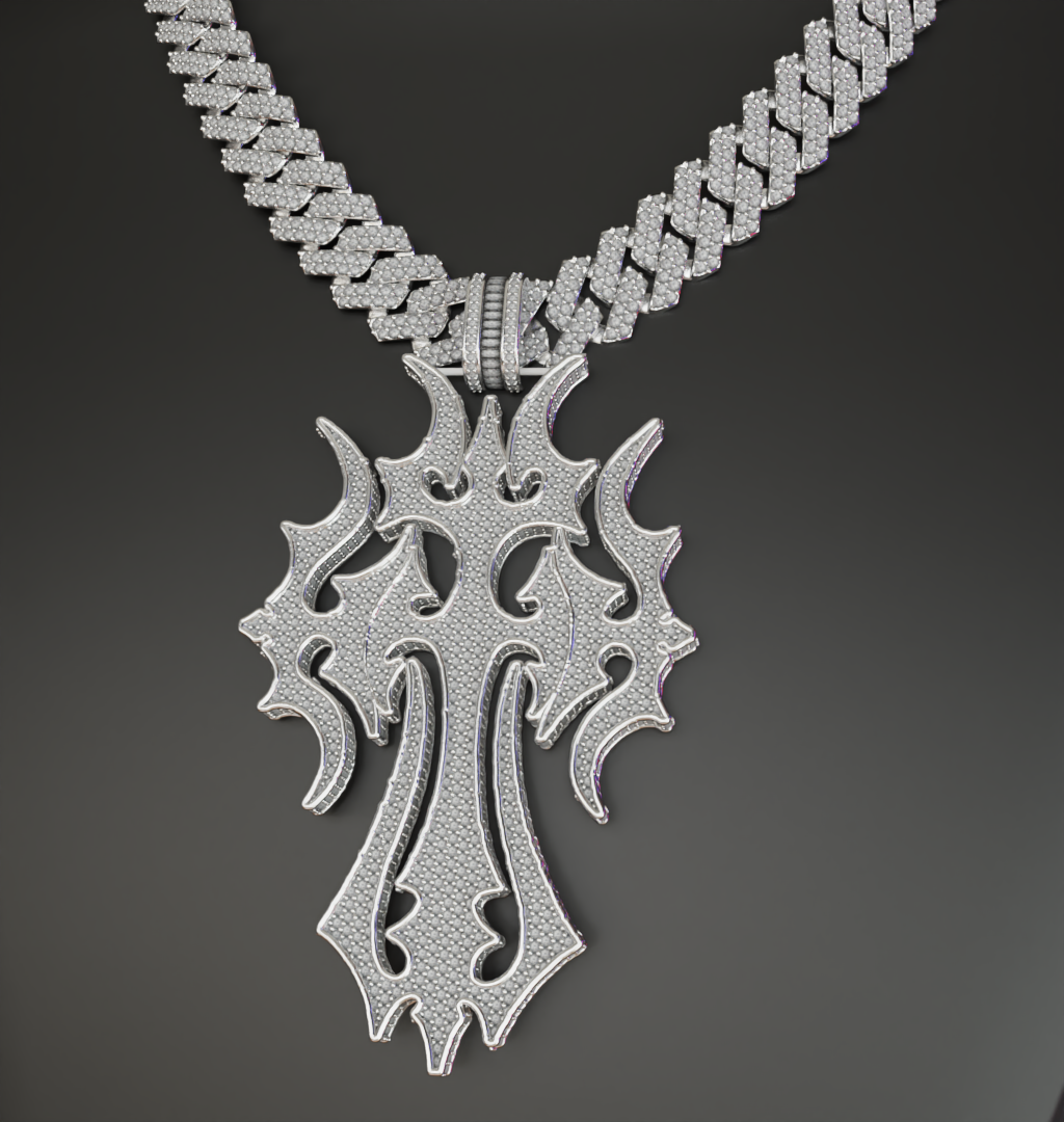 3D Iced out pendant #1